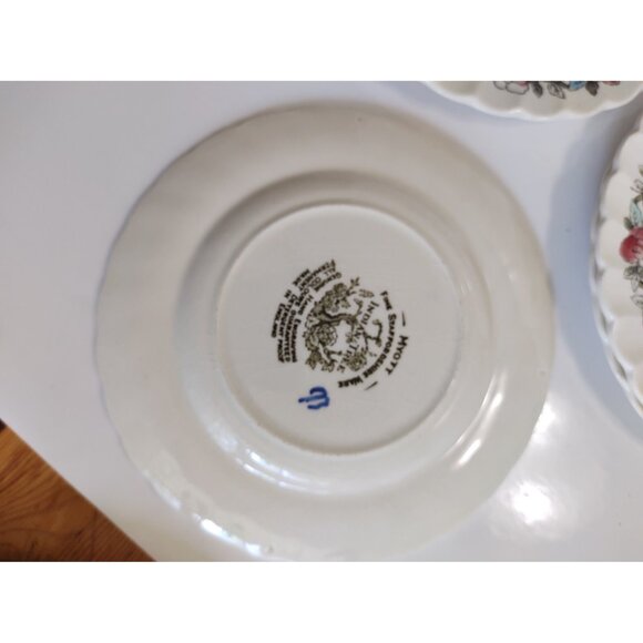 Vintage Myott Hand Engraved Nappies/Dessert Plates Indian Tree 1950's (set of 4) - Picture 6 of 14